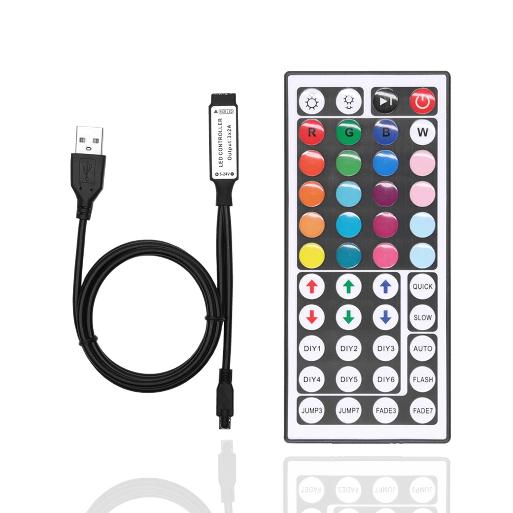

USB RGB LED Controller 44 Keys IR Wireless Mini Remote Control DC 5V For 2835 5050 SMD RGB LED Light Strip