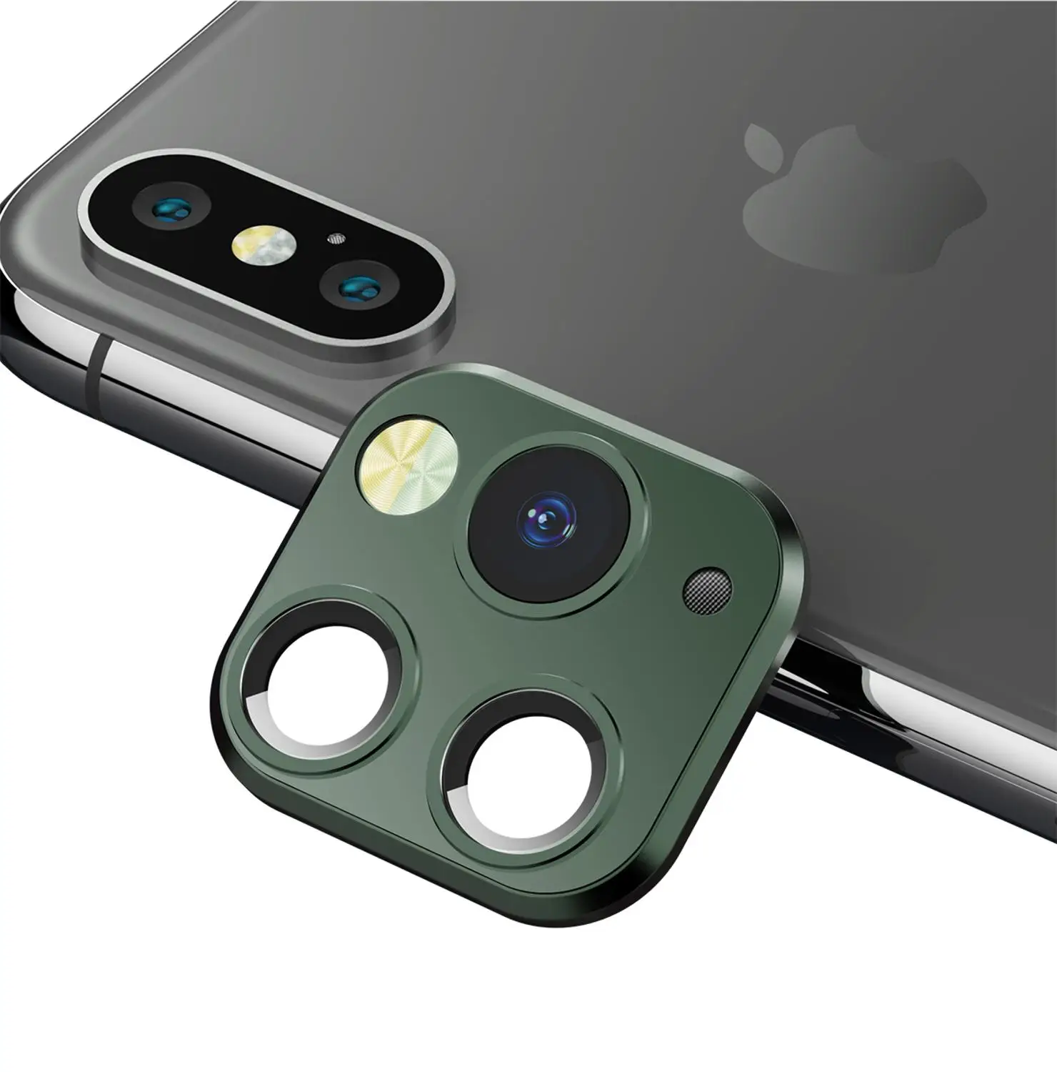 New Metal Alumium Camera Lens For iPhone X XR XS Max Seconds Change For iPhone 11 Pro Protector Cover Camera Protective Cover - Цвет: Green