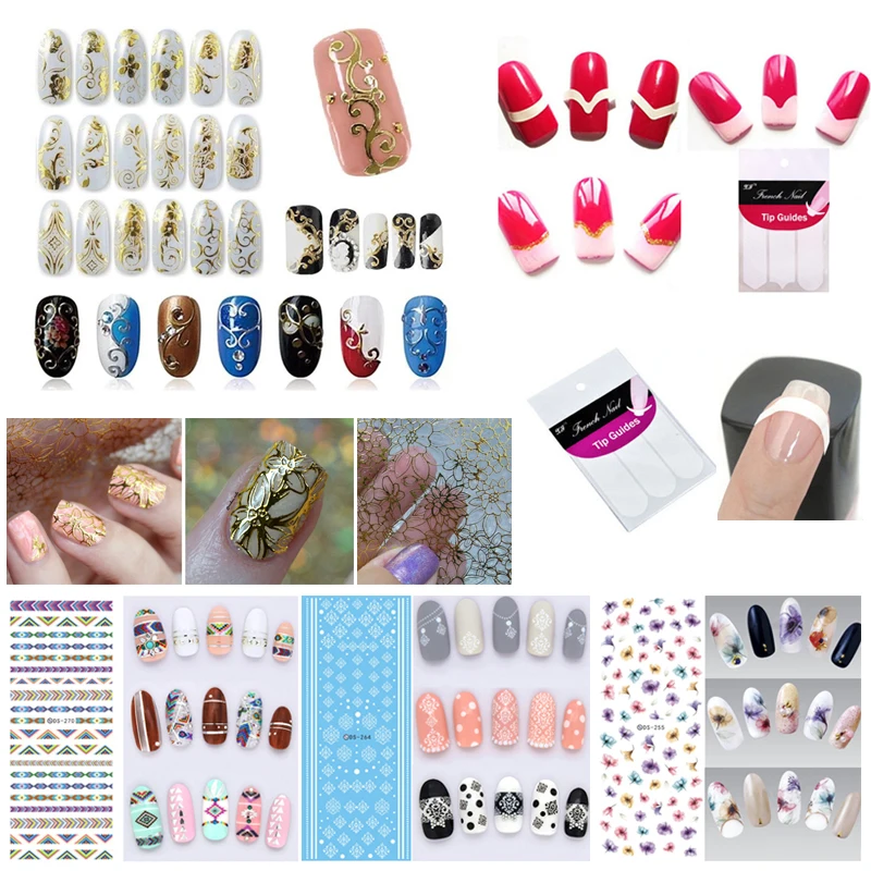 

Nail Stickers Water Nail Decal and Sticker Flower Adhesive DIY Design Manicure Nailart Watermark Tips Decal Nail Art Decorations