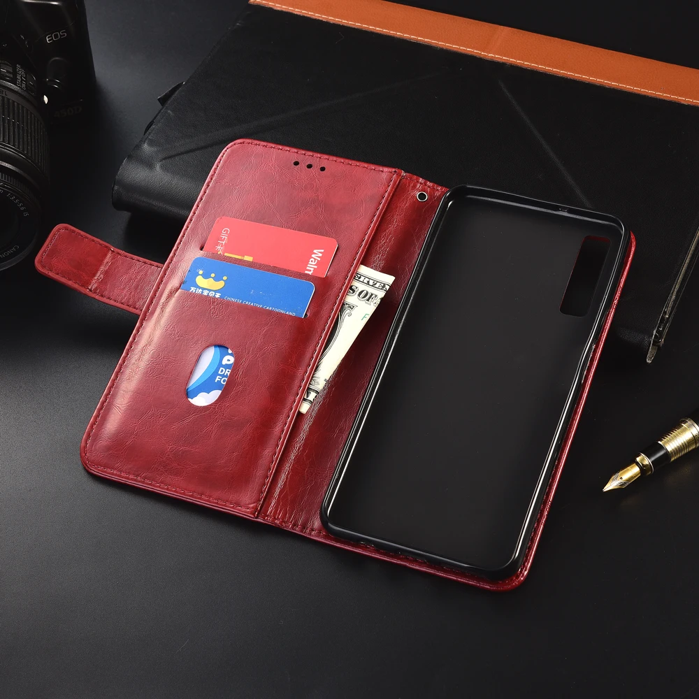 Новейший Чехол кошелек из ТПУ для Samsung A750 Galaxy A7 2018 чехол книжка с ремешком
