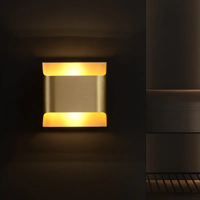

luxury of post-modern style and contracted hotel bedroom sitting room background wall art lamp wall lamp example room