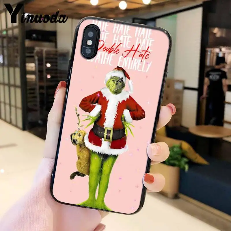 Yinuoda Grinch Chrustma TPU Мягкий силиконовый чехол для телефона чехол для iPhone 8 7 6 6S Plus X XS MAX 5 5S SE XR мобильных телефонов