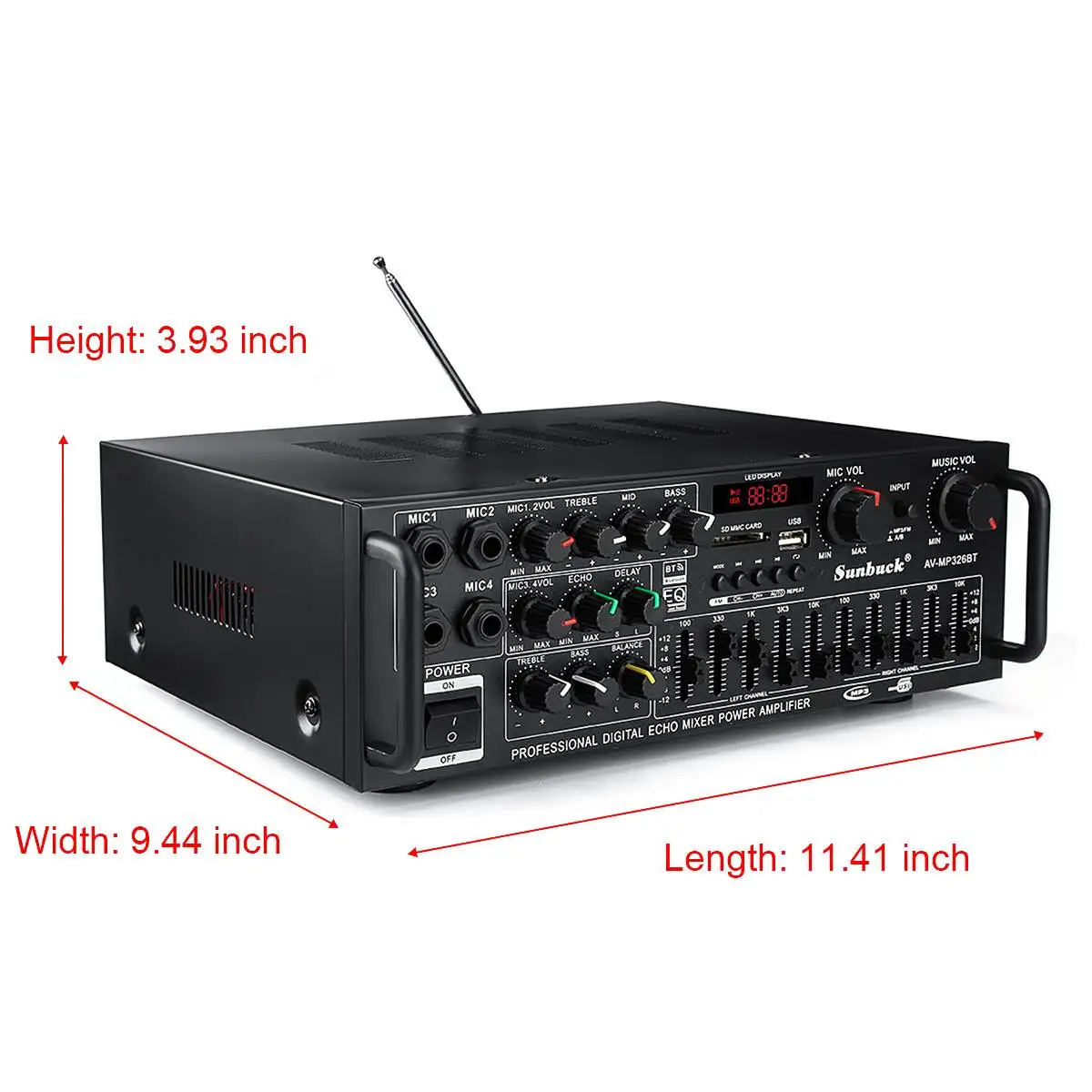 2000W 110 V/220 V 2 канальный bluetooth домашней стереосистеме Мощность аудио усилитель аудио поддержкой USB, SD карт памяти, пульт дистанционного управления усилители сабвуфер усилитель