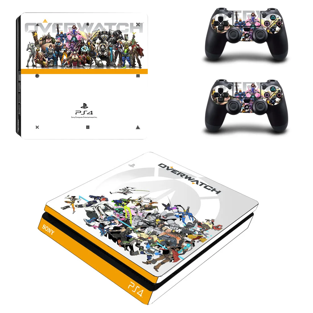 PS4 тонкие наклейки OW над часами PS 4 Play станция 4 тонкие наклейки виниловые Pegatinas для playstation 4 тонкая консоль и контроллер
