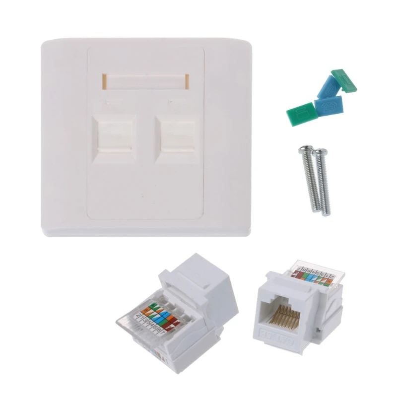 2 порта RJ45 сетевой настенной пластины с гнездовым разъемом