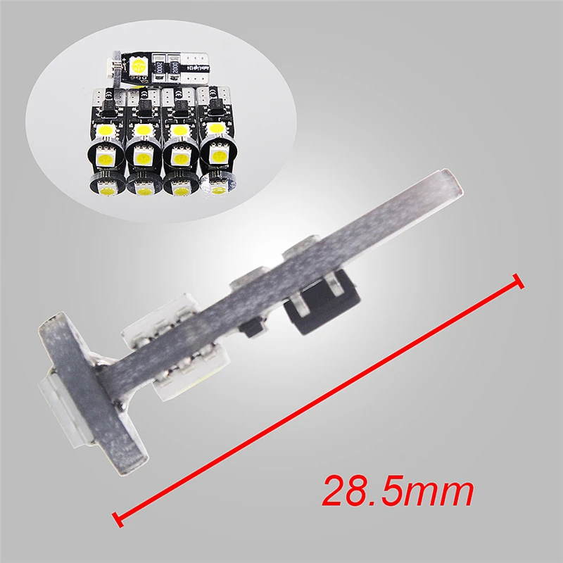 500 шт. автомобиль T10 W5W 194 светодиодный 5050 SMD 3 светодиодный Авто клиновидный для салона светильник Canbus карта багажник фонарь освещения номерного знака