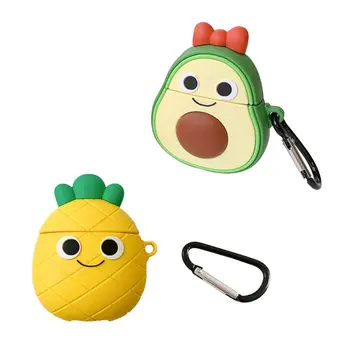 

Cartoon Avocado/Pineapple Fruit Pattern Protective Case Shockproof Soft Silicone Cover Skin Protector for Airpods 1/2 Charging B
