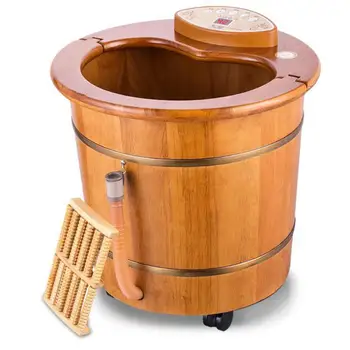 

Bubble Foot Barrel Oak Foot Massage Bath Wash Footbath Automatic Heating Thermostatic Electric Foot Massage Machine