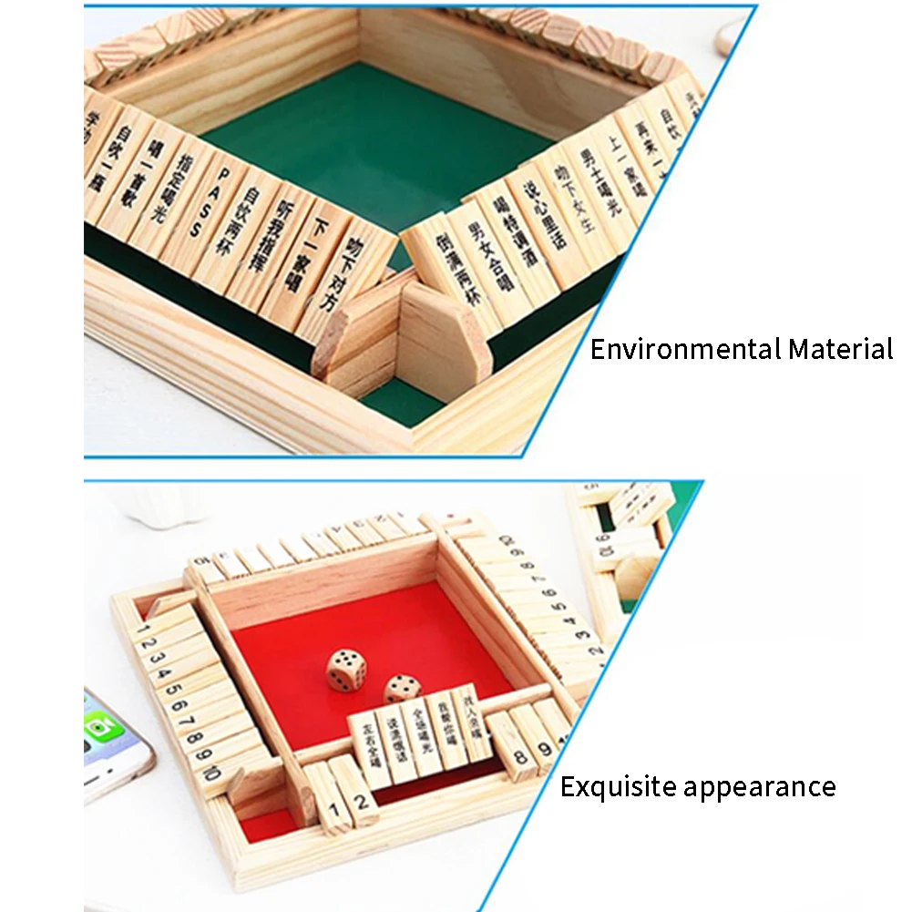 Забавная Лоскутная игровая деревянная доска, закрывающая коробку, кости, традиционные детские развлечения, семейная обучающая игрушка, Детский номер, питьевой подарок