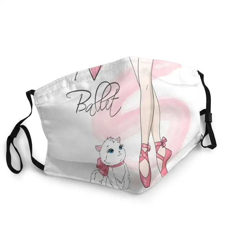 Cartoon Style Ballet Dancer Reusable Mouth Face Mask Unisex Adult Ballerina Dustproof Protection Cover Respirator Muffle | Аксессуары