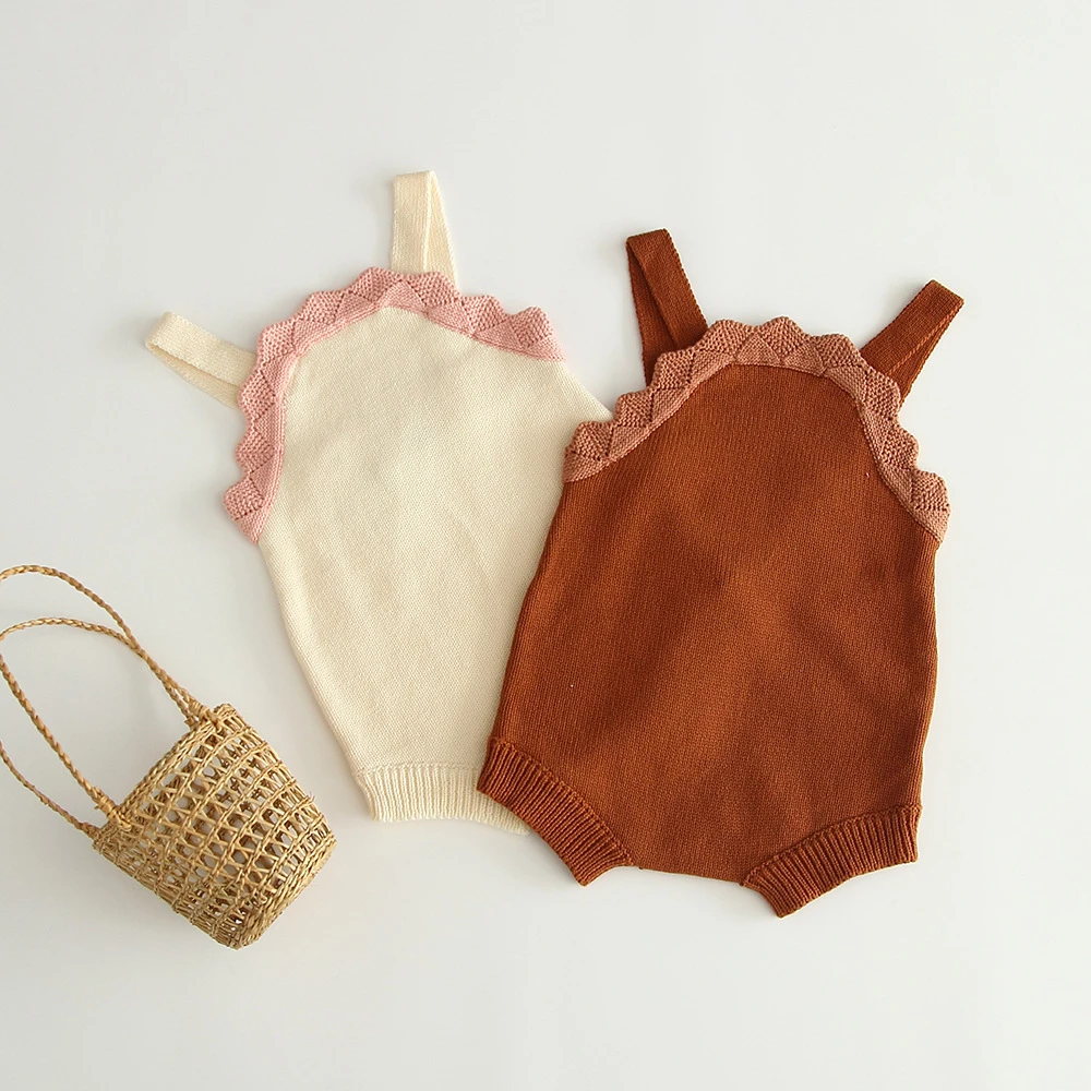 Осенний вязаный шерстяной комбинезон для младенцев милый Универсальный на