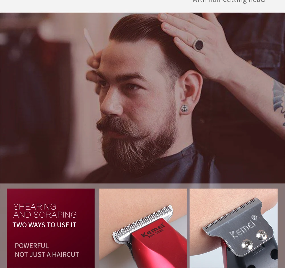 vermelha precisão cortador de cabelo máquina de corte de cabelo