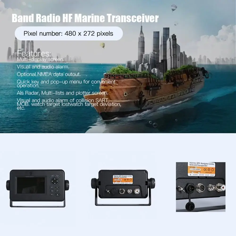 

4.3inch Dual Band LCD Transceiver Waterproof Marine Two Way Radio Walkie Talkie HP528 GPS Receiver