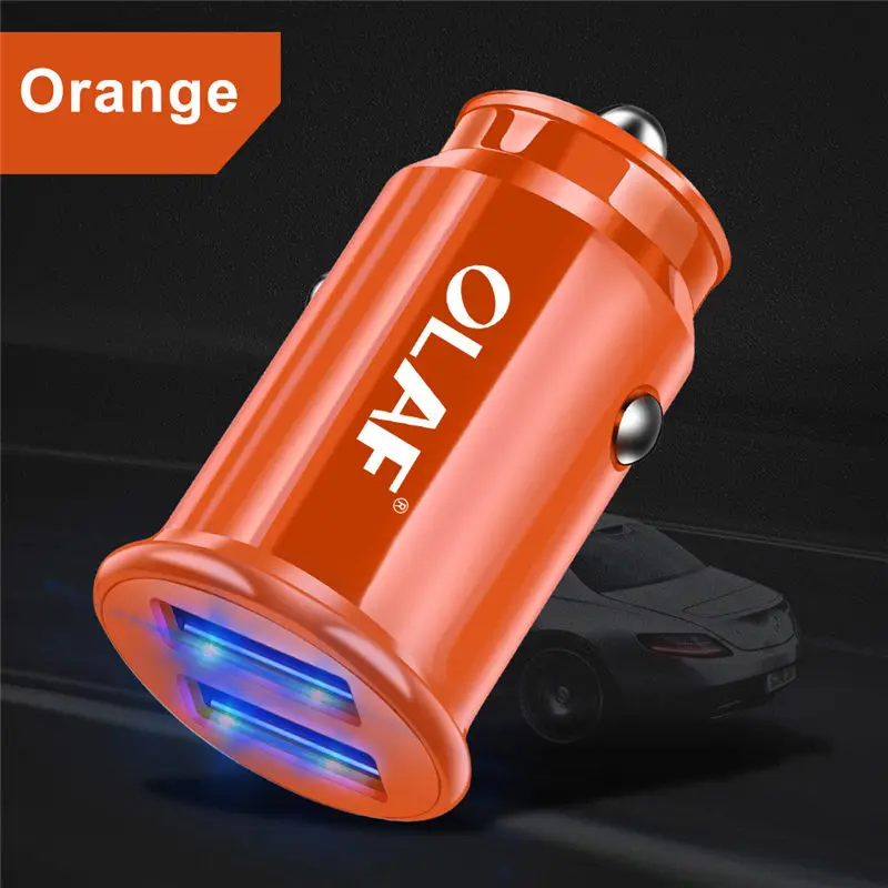 Orange Автомобильное зарядное устройство Dual USB быстрое зарядное устройство для Samsung S8 S9 S10 iPhone XS Max Xiaomi huawei Mini Мобильный автомобильный телефон зарядное устройство адаптер в автомобиле - Тип штекера: Orange