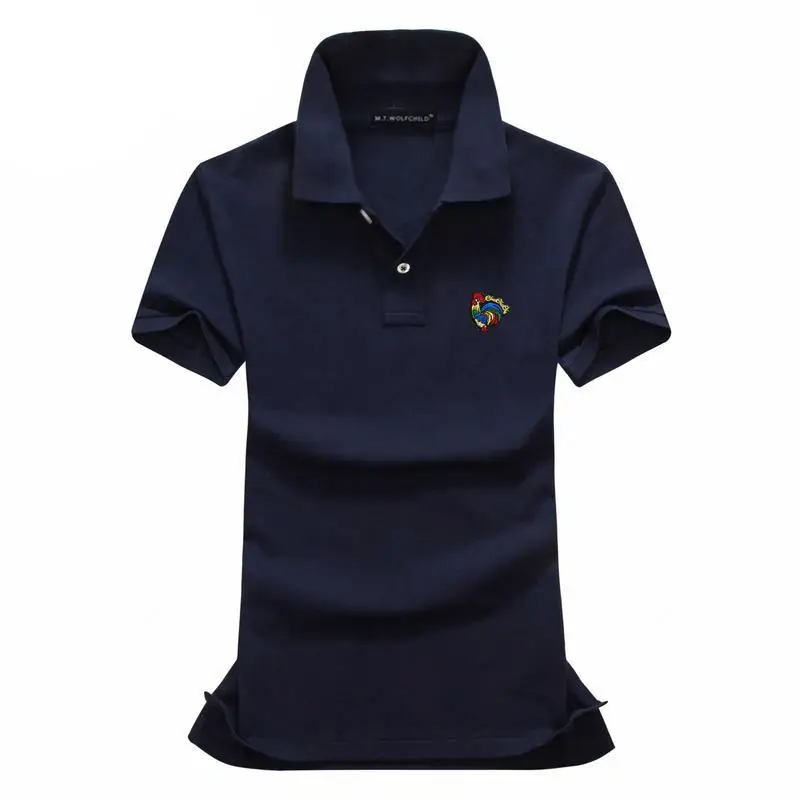 Navy blue Хорошее качество летняя новая женская с короткими рукавами Поло Рубашки повседневные хлопковые брендовые лацканы женские Поло Рубашки Модные женские облегающие футболки - Цвет: Navy blue
