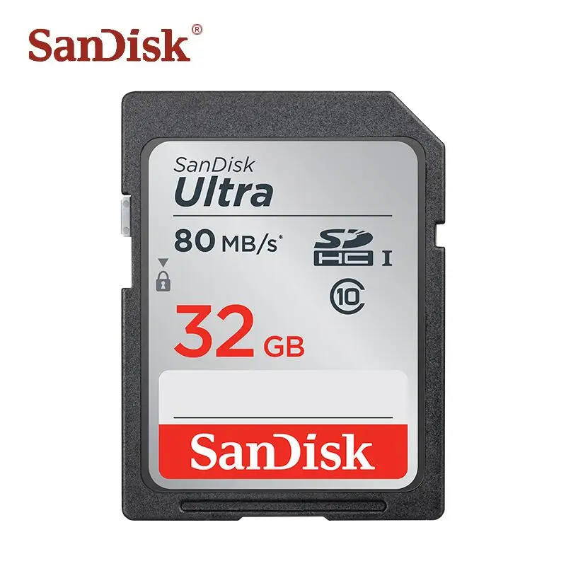 Оригинальная sd-карта SanDisk Ultra, 64 ГБ, 128 ГБ, SDXC, 16 ГБ, 32 ГБ, SDHC carte, SD класс 10, карта памяти R80Mb/s USH-1, флеш-карты для камеры - Емкость: 32 Гб