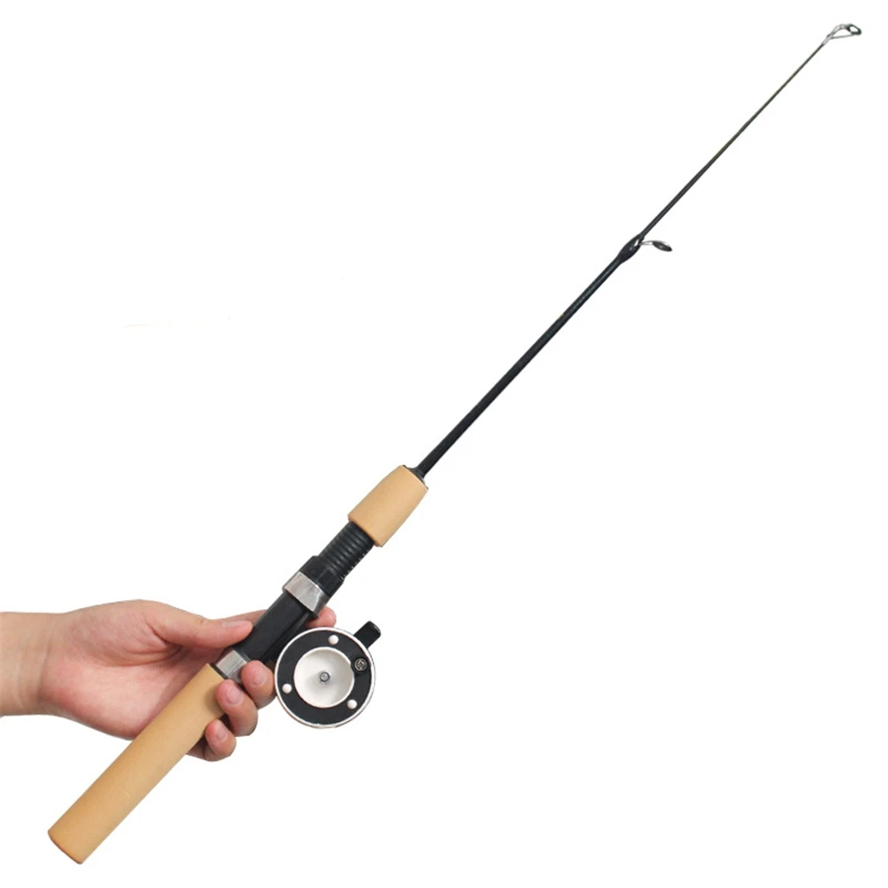 Canne télescopique glace mini 60 80 100cm carbone portable pêche crevette carpe hiver