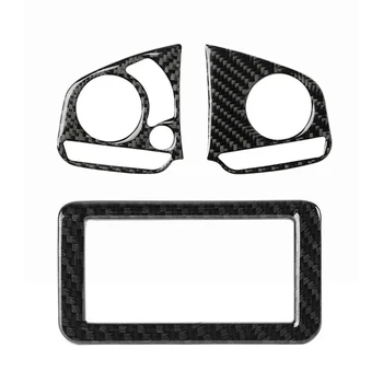 

2 Pcs Car Wheel Button Panel Cover Sticker Trim & 1 Pcs Forward Collision Warning Switches Button Decoration Trim
