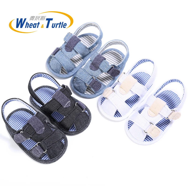 

Mother Kids Baby Shoes First Walkers Metal Rings Strap Patchwork Soft Cotton Sole Canvas Summer Shoes For Newborn Infant Boys
