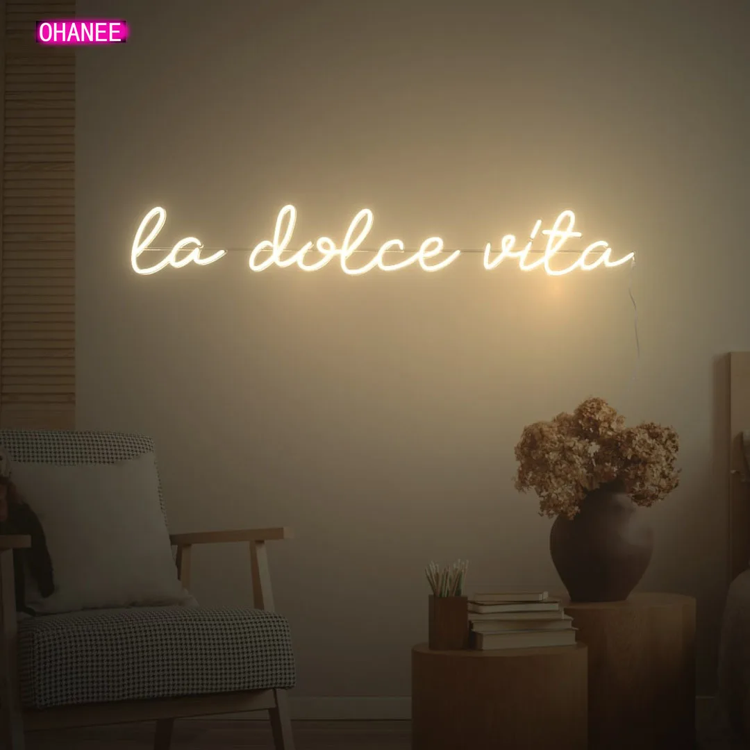 

OHANEE La dolce vita LED Neon Sign Custom Made Wall Lights Party Wedding Decor Shop Restaurant Birthday Decoration