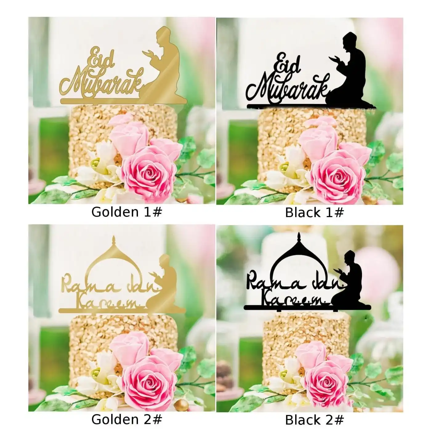 Eid Ramadan Wedding Cake Topper Muslim Islam Glitter Hajj Decor
