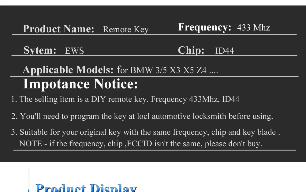 Chiave/Telecomando Per Bmw Serie 1/3/5/7 X3 X5 Z3 Z4 Trasmettitore Di Ingresso Senza Chiave Sistema Ews 315mhz/433mhz Id7935 - A Vibrazione Modificata Bmw 11 Chiave/Telecomando Per Bmw Serie 1/3/5/7 X3 X5 Z3 Z4 Trasmettitore Di Ingresso Senza Chiave Sistema Ews 315mhz/433mhz Id7935 - A Vibrazione Modificata Bmw - Ha3e720d81f634c36a16651592e83fee7L