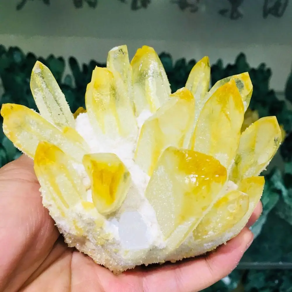 700 г желтый натуральный Ghost Phantom Quartz кристаллический кластер целебный образец