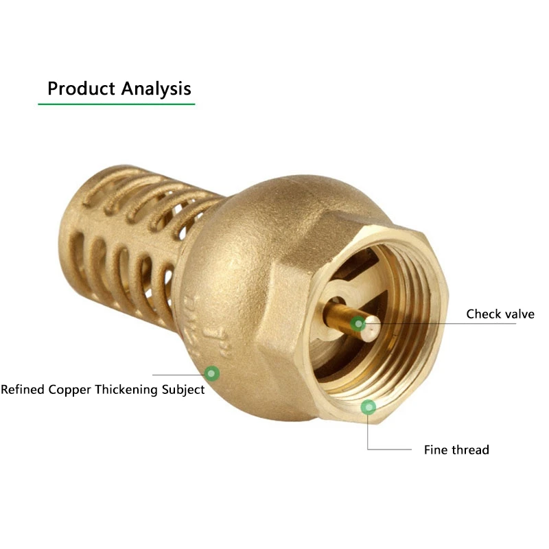 1 дюйм Dn25 внутренняя резьба латунный водный Педальный клапан ножной насос латунь Внутренний фильтр нити нижний клапан вал