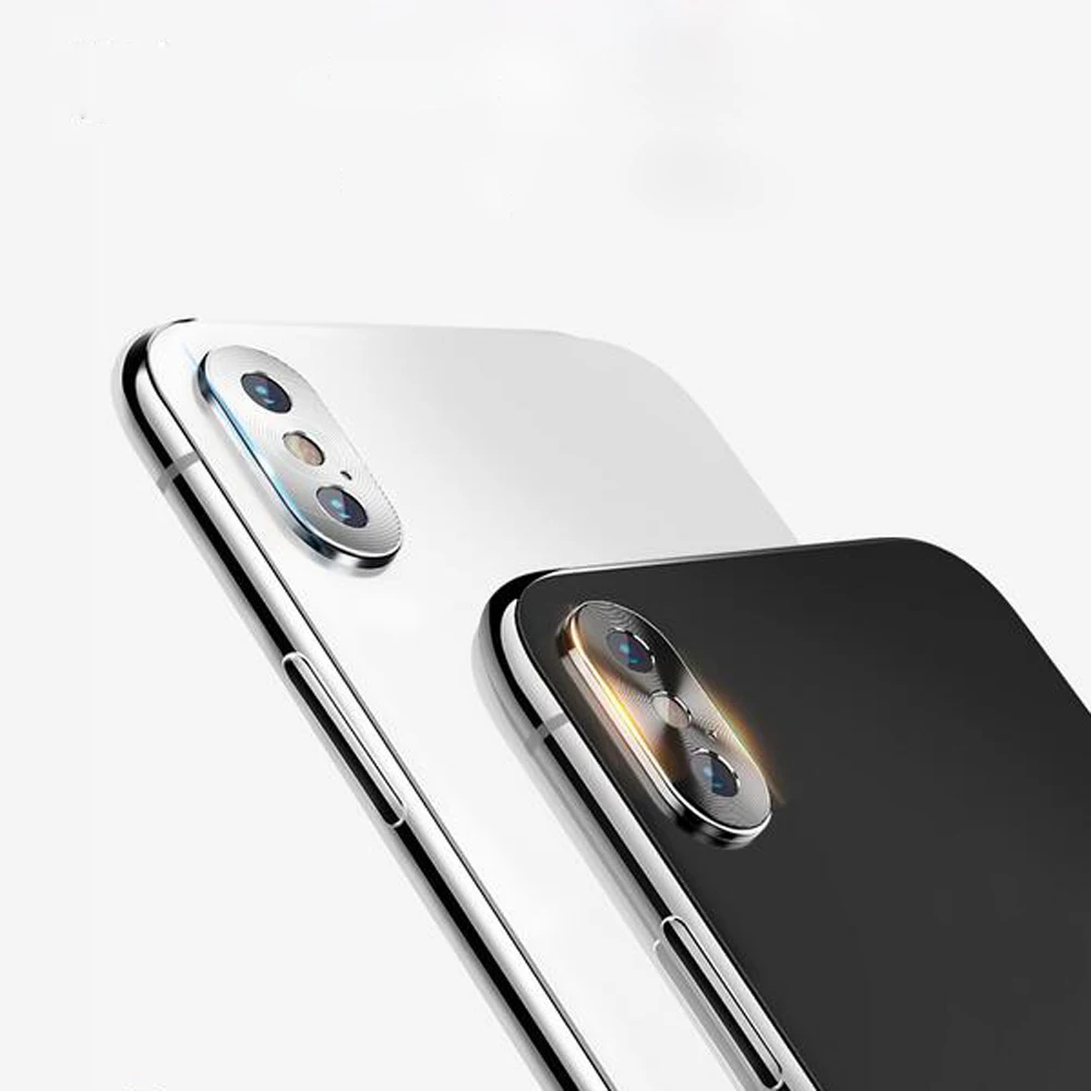100 шт металлический чехол для iPhone 7 8 plus Камера Лен экран протектор бампер крышка для iPhone X XR XS XSMAX защитное кольцо