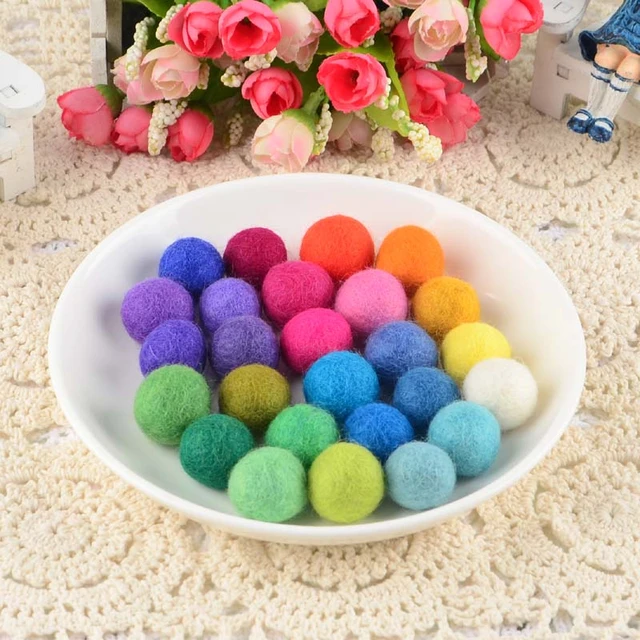 50pcs/lot 1.0cm/1.2cm/1.5cm/2cm/3cm Wool Felt Balls Round Wool Felt Balls  Pom Poms Mixed Color Wholesale 26 Colors - Felt - AliExpress