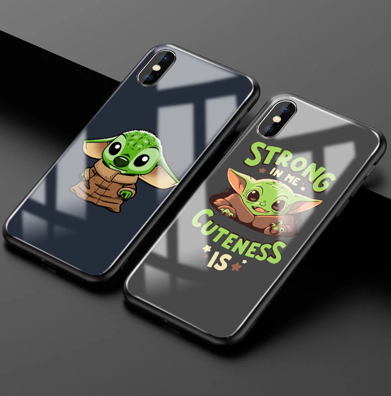 Baby yoda meme милый мягкий силиконовый чехол из закаленного стекла для телефона, чехол для apple iPhone 6 6s 7 8 Plus X XR XS 11 Pro Max