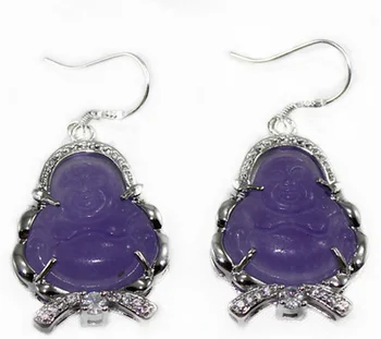 

Buddhism Style purple Jades With Buddha Earring