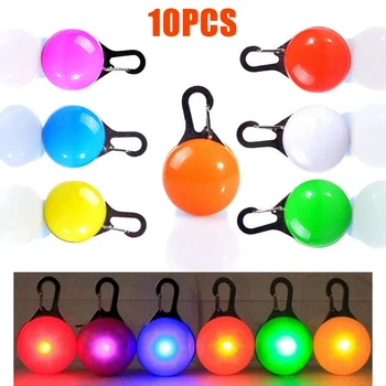 

10Pcs Anti-lost Pet Dog Cat LED Pendant Light Collar Leads Necklace Night Security Glowing Sign Luminous Decorations for Dogs
