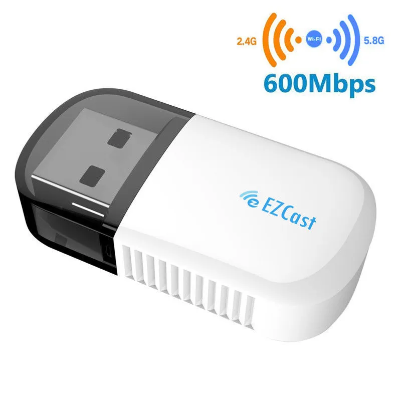 PYMH Ezcast беспроводной USB wifi адаптер 5G/2,5G Bluetooth 4,2 двухполосный AC 600 Мбит/с мини сетевой адаптер карта