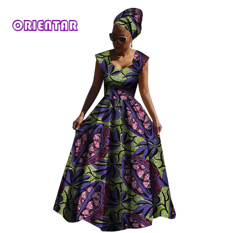 Африканские платья для женщин, традиционная африканская одежда, большое свободное приталенное платье без рукавов, женское длинное платье с принтом, WY2843 - Цвет: 11