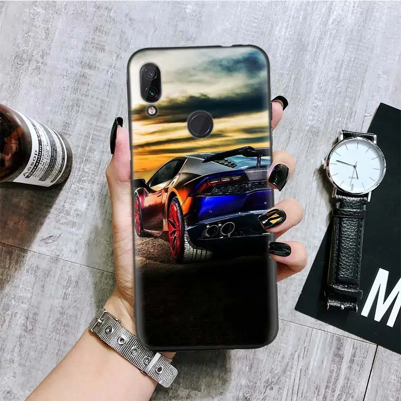 Red Sport Auto автомобиля классический черный чехол для телефона для Xiaomi Redmi Note фотоаппаратов моментальной печати 8 7 7S 7A 6 S2 GO K20 Pro 6A mi 6X 5X A1 CC 9 8 Coque