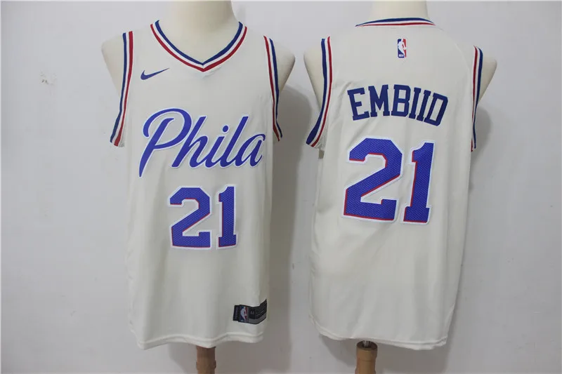 for men A+++ качественные мужские взрослые#25 Бен Симмонс 20 Markelle Fultz 21 Joel Embiid 17 jj redick Jersey Philadelphia - Color: for men