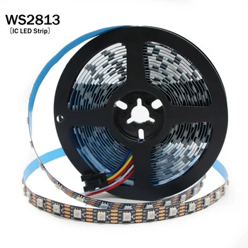 

DC5V WS2813 (WS2812B updated) led pixel strip light IP30/IP65/IP67 Dual-signal 30/60/144 pixels/leds/m Individually Addressable