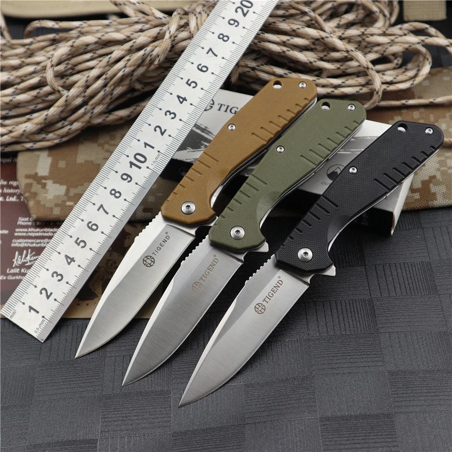 

TIGEND 1815 pocket Hunting straight knife tactical knife fixed knife survival camping rescue knife tool folding EDC tool Knife