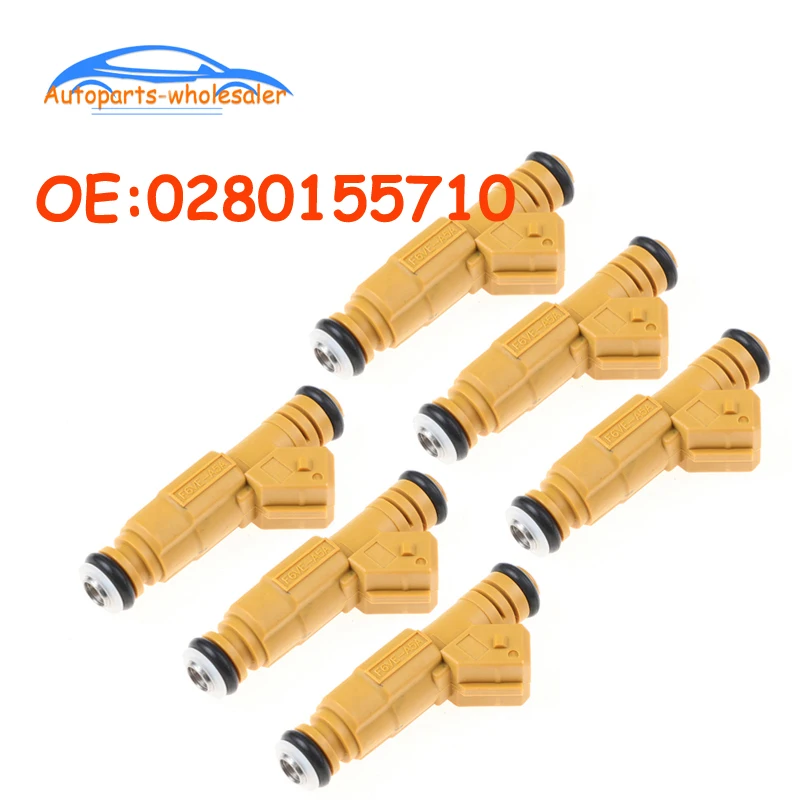 6 шт/лот автомобильные аксессуары 0280155710 0280155700 для Jeep 87-98 4.0L Топливные форсунки 4 отверстия сопла Корзина Фильтр дизайн на входе