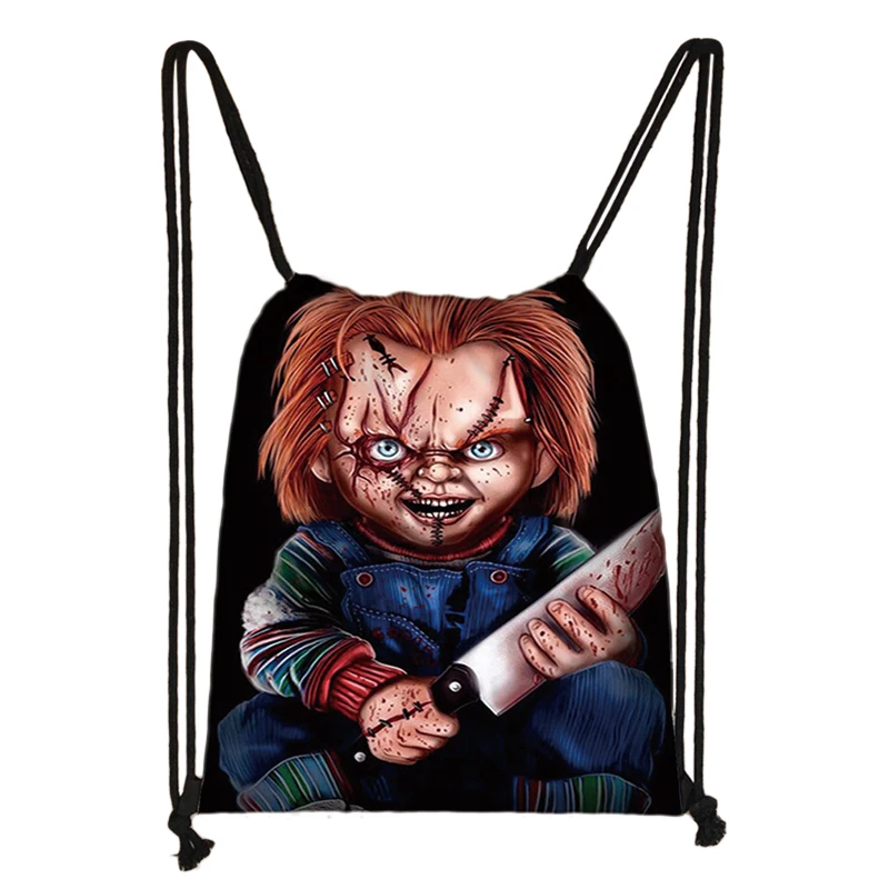 

Horror Movie Child's Play Chucky Print Drawstring Bag Boys Girls Storage Bags Teenager Casual Backpack Kids Bookbag Gift