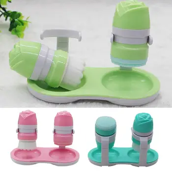 

2Pcs Facial Skin Massaging Brush Silicone Face Deep Cleansing Tool with Holder Silicone Face Cleansing Brush Washing Cleaner