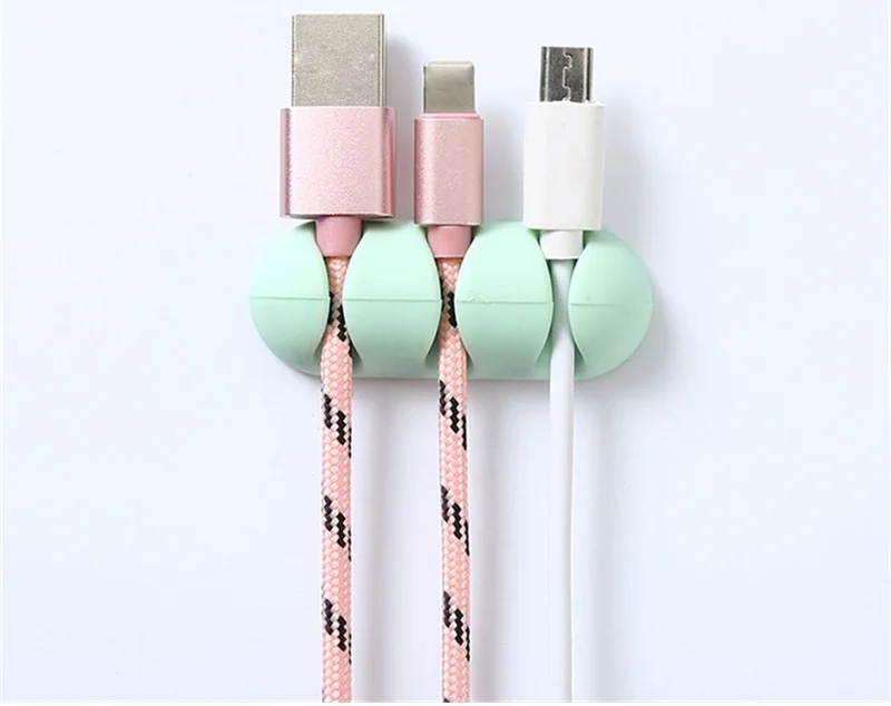 2 шт. Кабельный органайзер, силиконовый USB кабель для передачи данных, устройство для сматывания проводов, кабель для управления, зажим, держатель для кабеля для офиса, домашнего хранения, рабочий стол, аккуратный