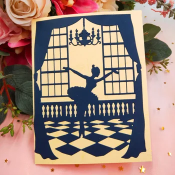 

Ballet Girl in Dance Classroom Metal Cutting Dies Girl Embossing Stencil for DIY Scrapbooking Card Decorative 15x11.6cm