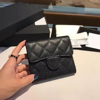 

High end customized brand luxury women's purse caviar diamond cowhide making cardholder's