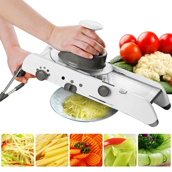 

Sweettreats Slicer Manual Vegetable Cutter Professional Grater With Adjustable 304 Stainless Steel Blades Vegetable KitchenTool