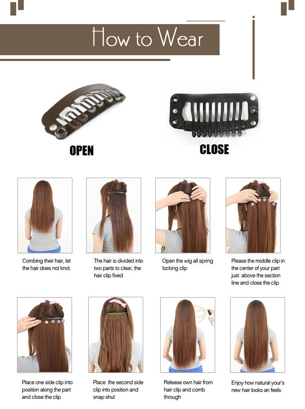 Волосы для наращивания Moresoo прямые бразильские волосы Remy 9 шт./100 г 16 24