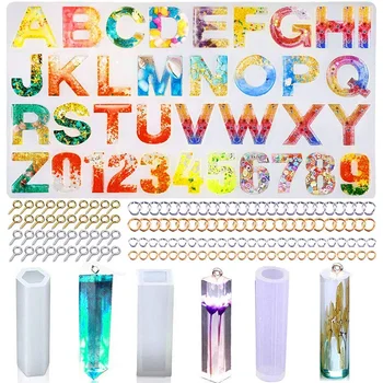 

Resin Jewelry Silicone Mold with Tool Set, Suitable for DIY Jewelry Crafts, Including Pendants, Bracelets, Earrings and Diamond