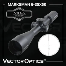 Vector Optics Marksman 6-25x50 Riflescope Optical Rifle Scope For Hunting & Tactical Target Shooting Fits Real Firearms & Airgun