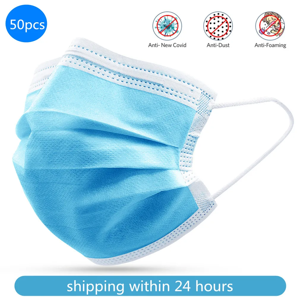 

Disposable Masks Non Woven Anti-dust 3 Layers Breathable blue Face Mask China 3-layer Masks Non Woven Anti-dust Anti virus mask